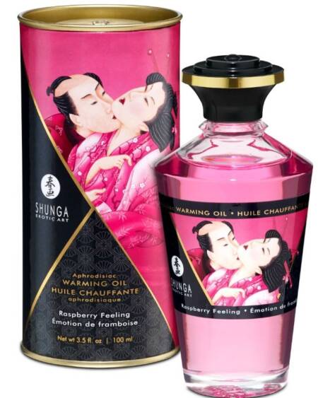 SHUNGA - HEAT EFFECT MASSAGE OIL INTENSE RASPBERRY FLAVOR 100 ML