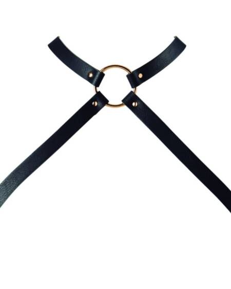 BIJOUX - INDISCRETS MAZE CROSSED CHEST HARNESS BLACK
