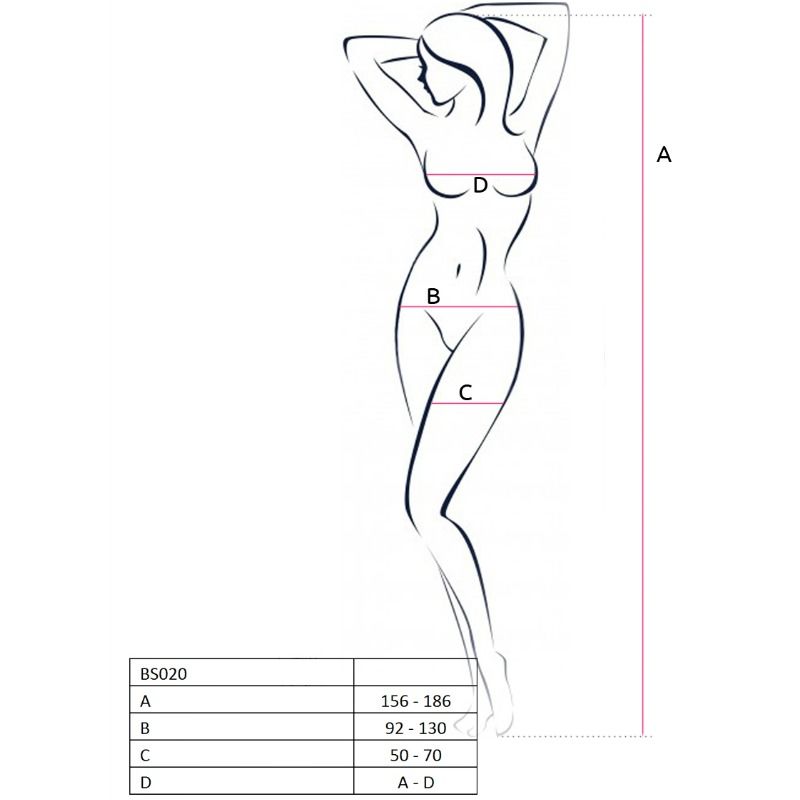 PASSION - WOMAN BS020 WHITE BODYSTOCKING ONE SIZE - Image 2