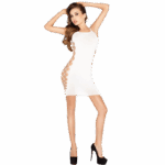 PASSION - WOMAN BS026 BODYSTOCKING WHITE DRESS STYLE ONE SIZE