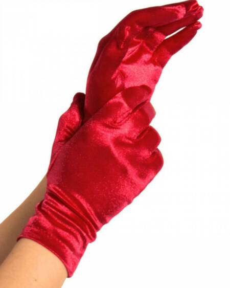LEG AVENUE - SATIN GLOVES RED