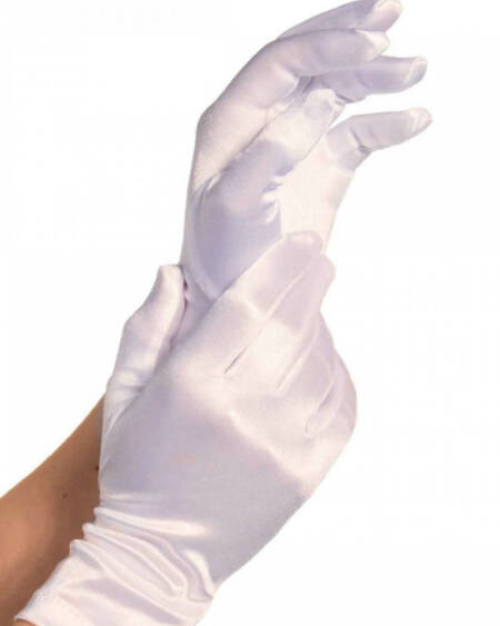 LEG AVENUE - SATIN GLOVES WHITE
