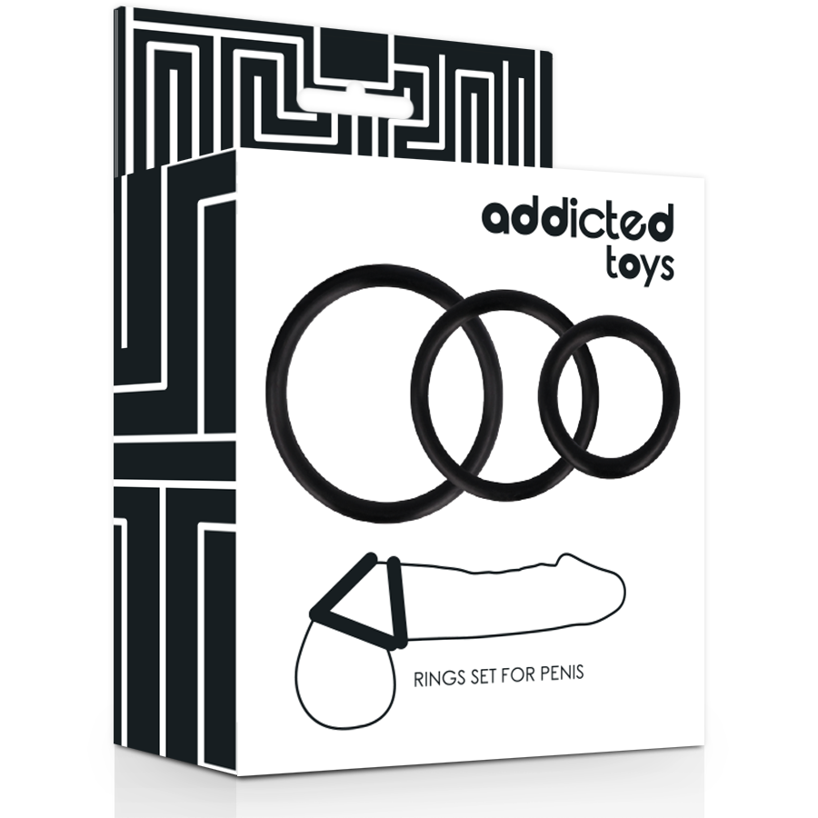 ADDICTED TOYS - RINGS SET FOR PENIS BLACK - Image 3