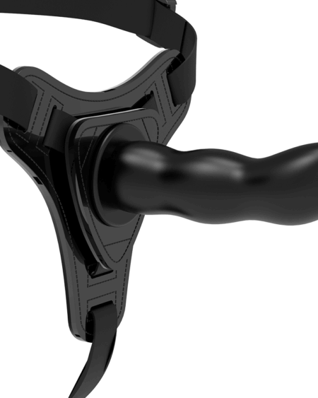 FETISH SUBMISSIVE HARNESS - BLACK SILICONE G-SPOT 16 CM