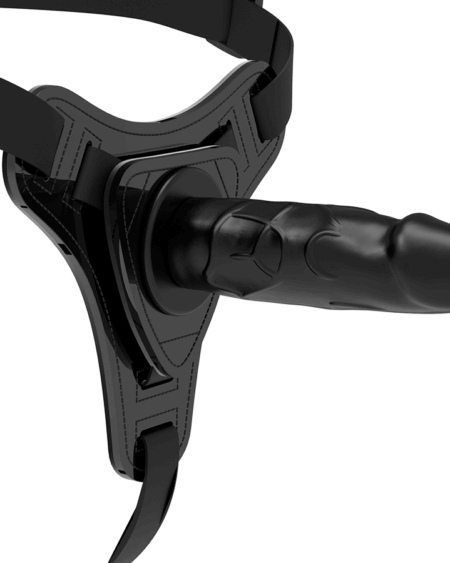 FETISH SUBMISSIVE HARNESS - REALISTIC BLACK SILICONE 15 CM