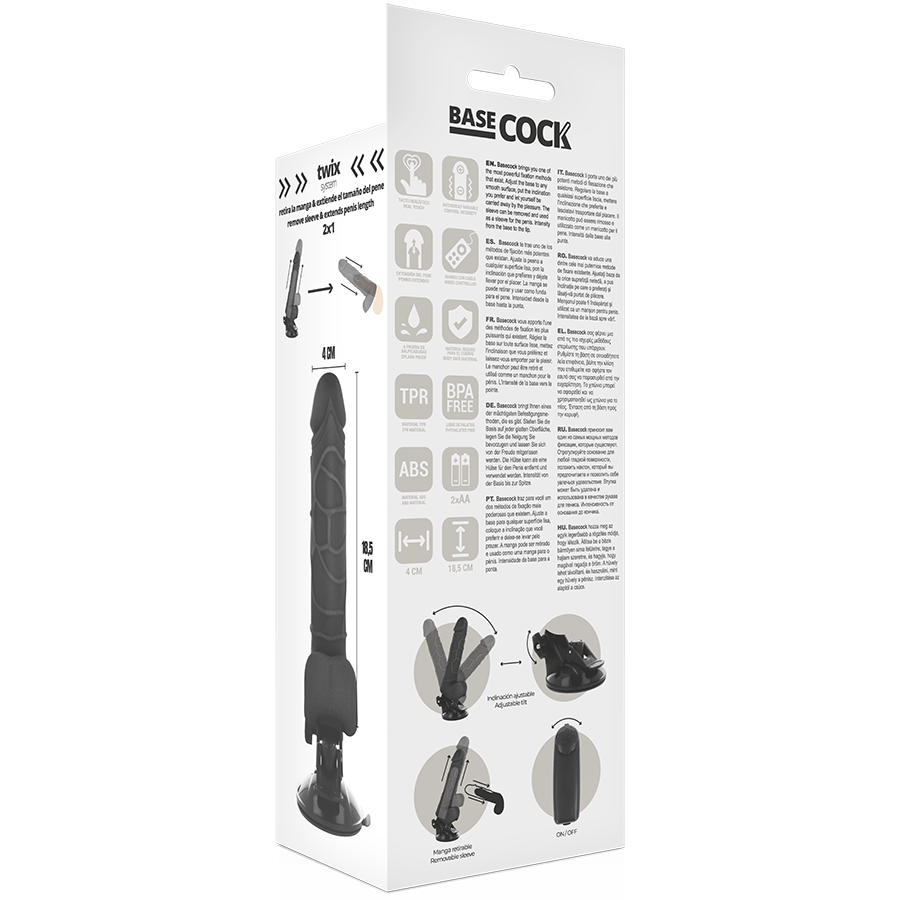 BASECOCK - VIBRADOR REALISTICO CONTROL REMOTO NATURAL 18.5 CM -O- 4CM - Image 5
