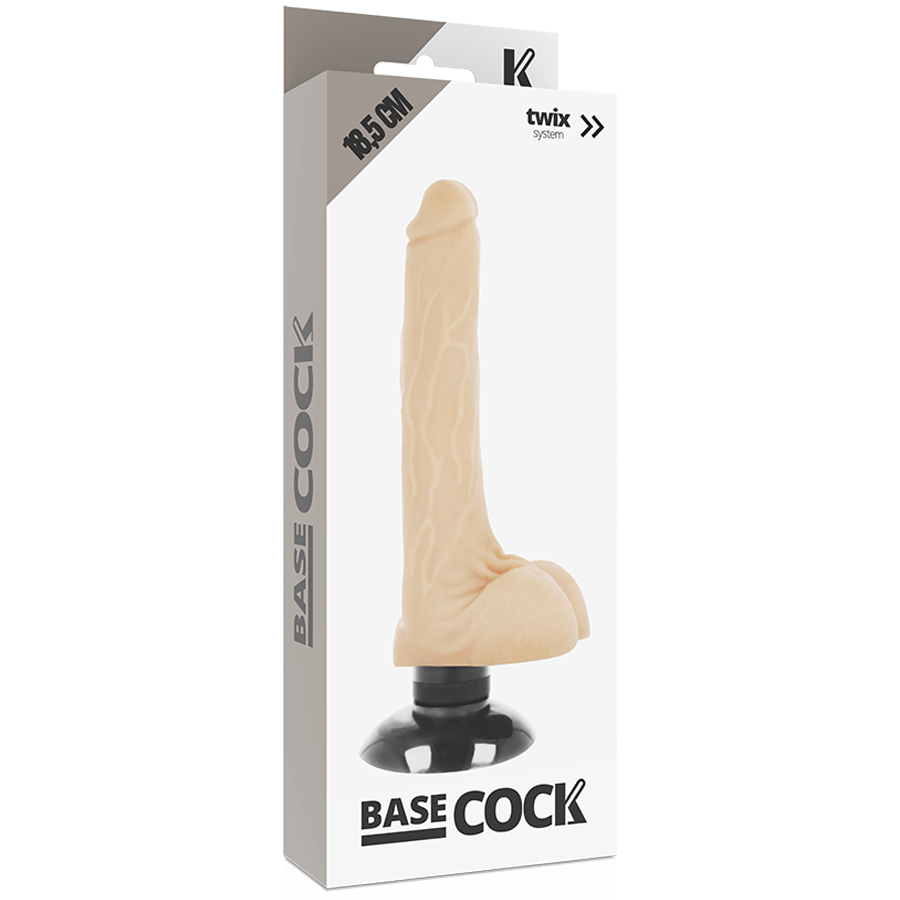 BASECOCK - VIBRADOR REALÍSTICO 2-1 NATURAL 18.5 CM -O- 4 CM - Image 5
