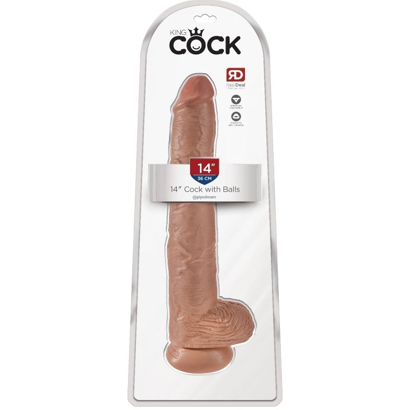 KING COCK - COCK WITH BALLS 35.6 CM - FLESH - Image 5