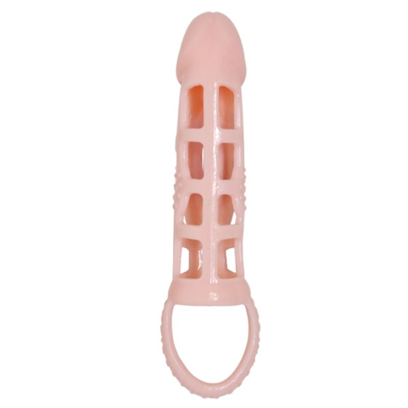 BAILE - PENIS EXTENDER COVER WITH VIBRATION AND NATURAL STRAP 13.5 CM - Image 5