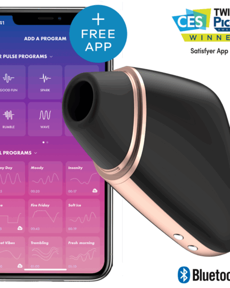 SATISFYER - LOVE TRIANGLE AIR PULSE STIMULATOR  VIBRATOR BLACK