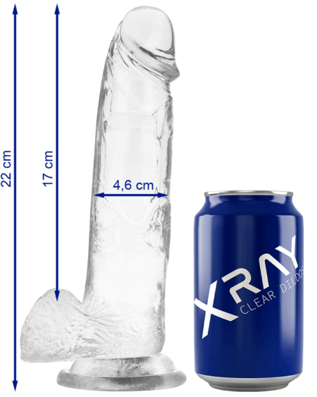 X RAY - CLEAR COCK WITH BALLS 22 CM -O- 4.6 CM