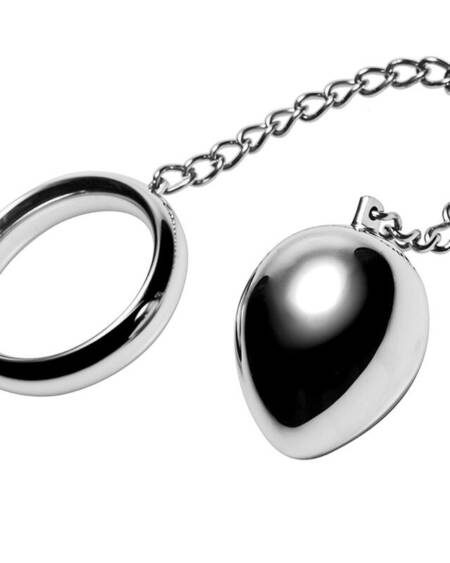 METAL HARD - COCK RING 45MM + CHAIN WITH METAL BALL