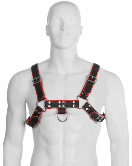 LEATHER BODY - CHAIN HARNESS III BLACK / RED
