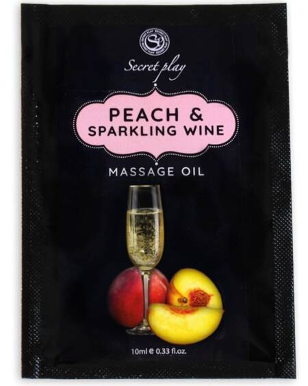 SECRETPLAY - PEACH  SPARKLING WINE MASSAGE OIL SACHET 10 ML