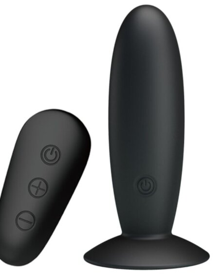 MR PLAY - ANAL PLUG WITH VIBRATION BLACK REMOTE CONTROL