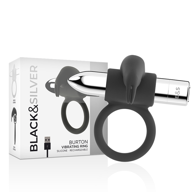 BLACKSILVER - BURTON RECHARGEABLE RING 10 VIBRATION MODES - Image 2