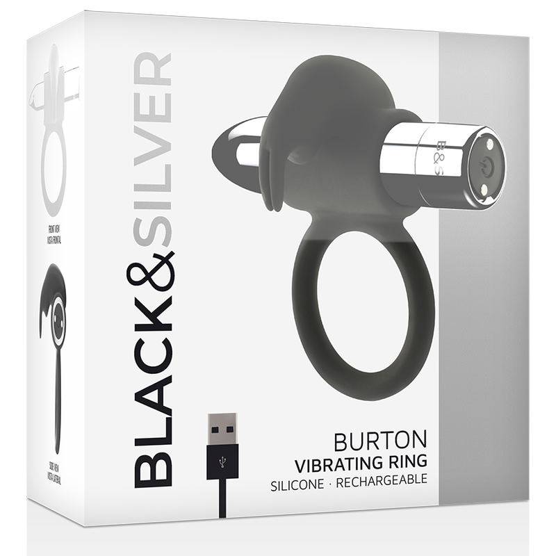 BLACKSILVER - BURTON RECHARGEABLE RING 10 VIBRATION MODES - Image 3