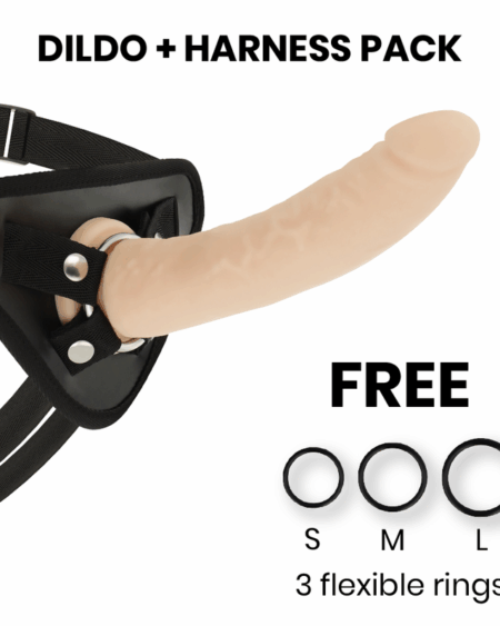 DELTA CLUB - TOYS HARNESS + DONG FLESH SILICONE 17 CM -O- 3 CM
