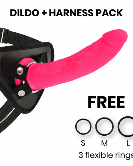 DELTA CLUB - TOYS HARNESS + DONG PINK SILICONE 20 CM -O- 4 CM