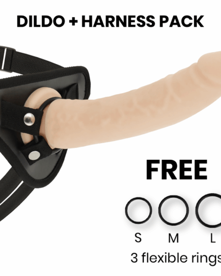 DELTA CLUB - TOYS HARNESS + DONG FLESH SILICONE 23 CM -O- 4.5 CM