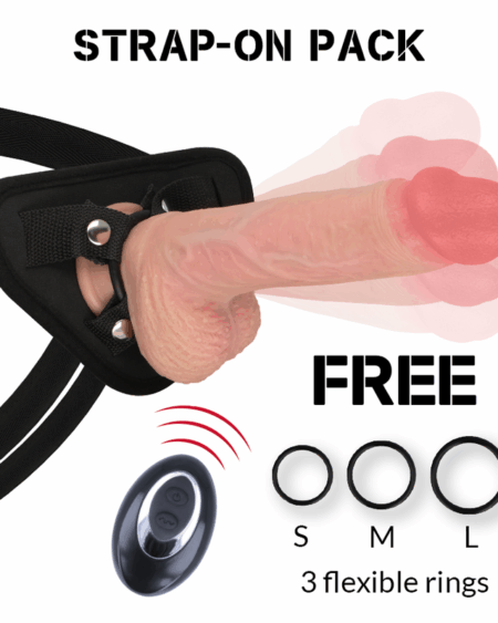ROCKARMY - HARNESS + LIQUID SILICONE VIBRATOR PREMIUM APACHE REMOTE CONTROL 20.5 CM -O- 4.62 CM